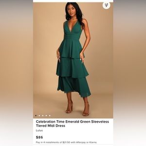 Lulus celebration time emerald green dress